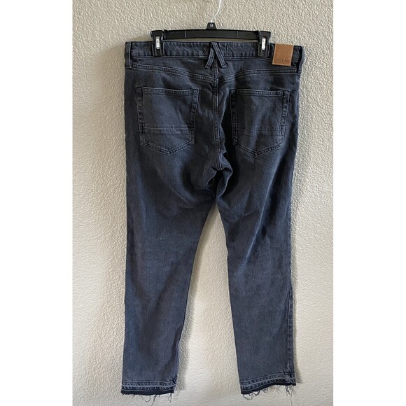 We The Free Free People Faded Black Cuffed Slim Boyfriend Jeans Size 30 Raw Hem - Picture 5 of 12